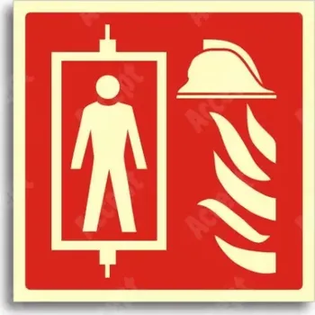 Únikové a protipožární fotoluminiscenční značení POŽÁRNÍ VÝTAH - tabulka 15x15cm