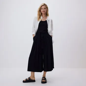 Dámské kalhoty Reserved - Volné kalhoty s vázáním - černý - YH549-99X - YH549-99X-XS