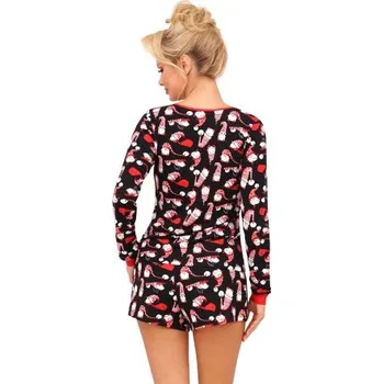 Dámské pyžamo Bavlněné dámské pyžamo Donna Santi II - se skřítky Černá L(40)