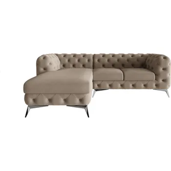 Sedací souprava Luxusní sedací souprava CHELSEA L 262 x 200 Barva: Krémová, Nožičky: Stříbrné