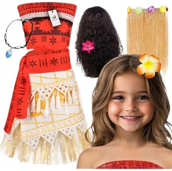 Karnevalový kostým Kostým Vaiana pro dívky, velikost 122-128, vícebarevný