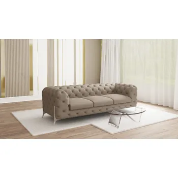 Sedací souprava Luxusní pohovka pro 3 CHELSEA BIS S3 Barva: Béžová, Nožičky: Stříbrné