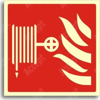 Únikové a protipožární fotoluminiscenční značení POŽÁRNÍ HADICE - samolepka 15x15cm