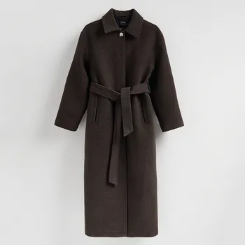 Dámský kabát Reserved - Kabát s vlnou Manteco - tmavě hnědá - 728HD-89X - 728HD-89X-L