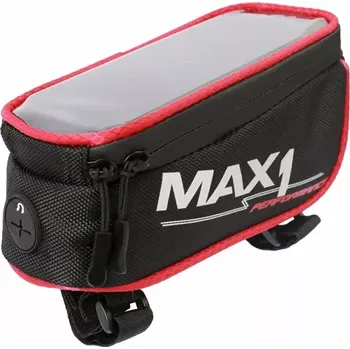 brašna na kolo brašna MAX1 na rámovou trubku s kapsou pro mobilní telefon červeno/černá