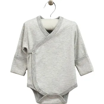 Kojenecký body Zavinovací body s dlouhým rukávem z bavlny pruhy Momo šedé LORITA Velikost: 62