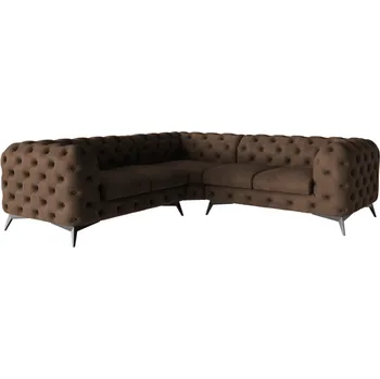 Sedací souprava Luxusní sedací souprava CHELSEA L 264 x 264 Barva: hnědá, Nožičky: Matně černé