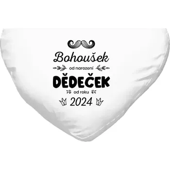 Polštář Polštář srdce 40x35 cm Jméno od narození, dědeček od roku