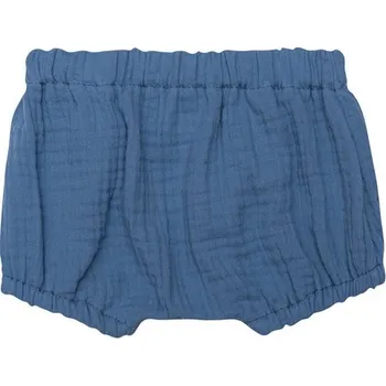 MUFFIN MODE Kojenecké kraťasy z mušelínu Muslin Bloomers GOTS, modré Velikost: 62/68