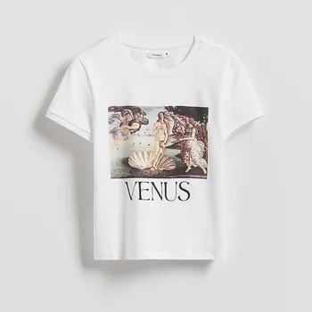 Dámské tričko Reserved - Tričko s potiskem - bílá - 471GA-00C - 471GA-00C-L