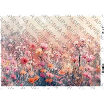 Umělecký papír Rýžový a soft papír na decoupage - Květinový - KB3161 Materiál: Soft, Rozměr: A4