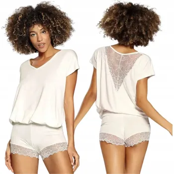 Dámské pyžamo Dkaren dámské pyžamo bavlna bílé, velikost XL