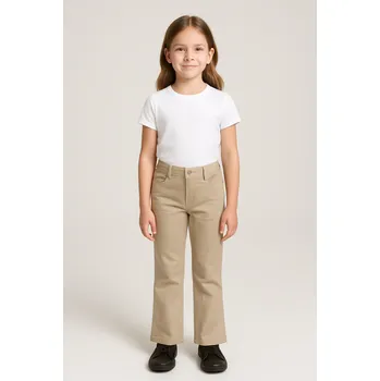 Dívčí kalhoty Dívčí kalhoty s výšivkou - béžové Velikost: 12