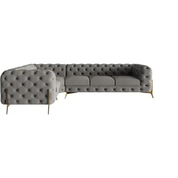 Sedací souprava Luxusní sedací souprava CHELSEA BIS L 323x204 Barva: Šedá, Nožičky: Zlaté