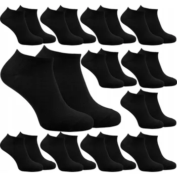 Dámské ponožky 12x KOTNÍKOVÉ PONOŽKY CZARNE DAMSKIE BAWEŁNIANE PONOŽKY 35-38