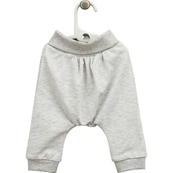 Kojenecké kalhoty harémky z bavlny Momo pruhy šedé LORITA Velikost: 62