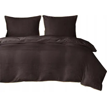 Povlečení Povlečení z polaru s lemováním 160x200 velur krémové zlaté