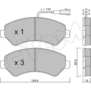 Brzdová destička Sada brzdových destiček, kotoučová brzda CIFAM CIF822-709-0