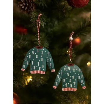 Vánoční dekorace Sinsay - Vánoční ozdoby na stromek ve tvaru svetrů 2 pack - vícebarevná - 522GO-MLC - 522GO-MLC-ONE