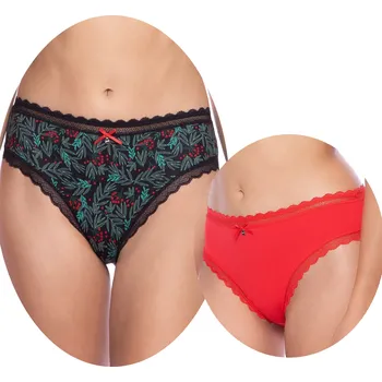 Dámské oblečení LAMA Kalhotky dámské bavlna bikiny L-1569 BI 2-balení L