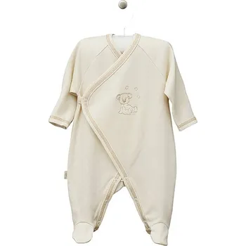 Kojenecký overall Dětský overal z bio bavlny raglánové rukávy Lu Lu ecru LORITA Velikost: 56