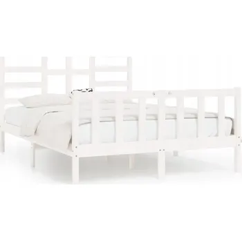 Postel Dřevěná manželská postel VidaXL 120x200 bílá