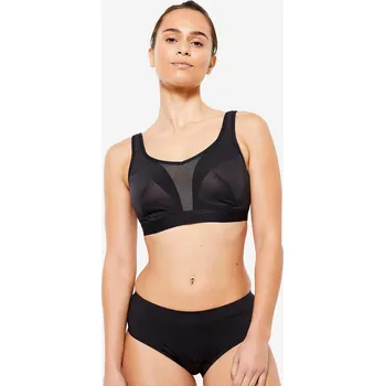 Podprsenka DECATHLON Dámská fitness podprsenka vysoké zpevnění XS RŮŽOVÁ|ČERNÁ
