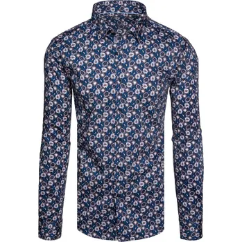 Pánská košile Pánská košile s dlouhým rukávem Dstreet DX2666 Barva: Modrá - světle, Velikost: M