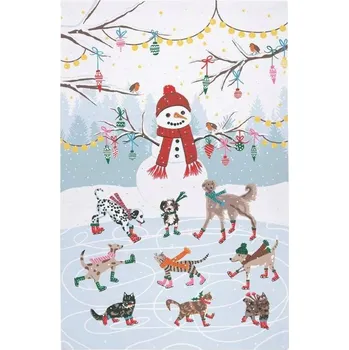 Utěrka Ulster Weavers hadřík XMAS Ice Skating Animals 028SKAN