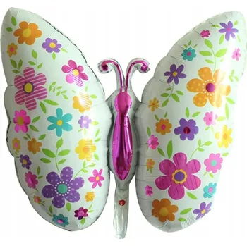 Balónek FÓLIOVÝ BALÓNEK DEKORACE NA NAROZENINY VE TVARU MOTÝLA PRO DĚTI BAREVNÝ