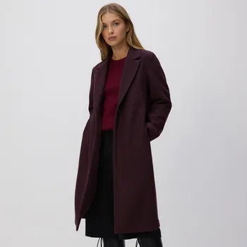 Dámský kabát Reserved - Jednořadý kabát - bordó - VZ740-53M - VZ740-53M-L