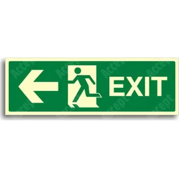 Únikové a protipožární fotoluminiscenční značení ÚNIKOVÝ VÝCHOD EXIT VLEVO - tabulka 30x10cm