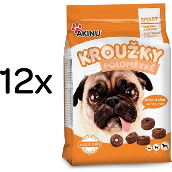 Pamlsek pro psa Akinu Poloměkké kroužky pamlsek pro psy 12 x 500 g