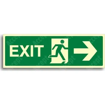 Únikové a protipožární fotoluminiscenční značení ÚNIKOVÝ VÝCHOD EXIT VPRAVO - tabulka 30x10cm
