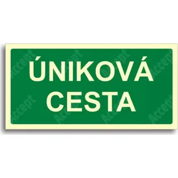 Únikové a protipožární fotoluminiscenční značení ÚNIKOVÁ CESTA - tabulka 30x15cm