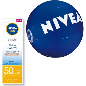 Přípravek na opalování NIVEA SUN Matující krém na obličej na opalování SPF 50 ml + Plážový míč