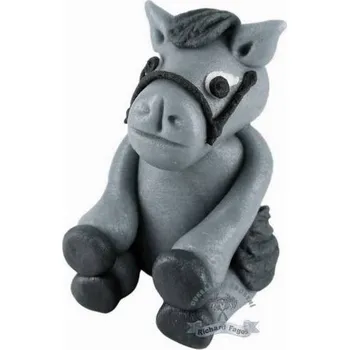 Figurka Figurka na dort kůň šedý 3D 60g z kokosové hmoty - Fagos
