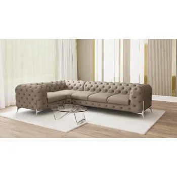 Sedací souprava Luxusní sedací souprava CHELSEA BIS L 323x204 Barva: Krémová, Nožičky: Stříbrné