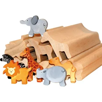 Dřevěná hračka EDUPLAY Divoká zvířátka dřevěné motivy sada 6 kusů