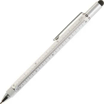 APLI multifunkční kuličkové pero 5v1, stříbrné