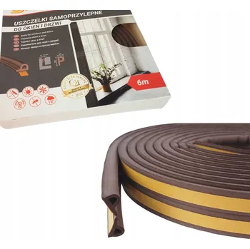 Těsnění do okna a dveří Těsnění PROFIL "P" 6M HNĚDÉ TLUMÍCÍ TĚSNĚNÍ DO DVEŘÍ