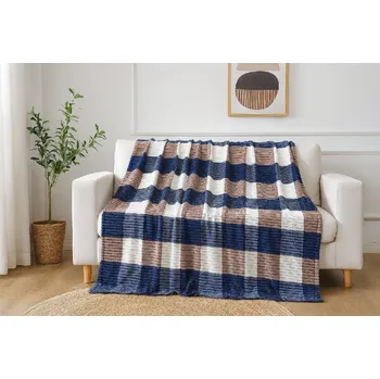 deka Mikroplyšová deka 150 x 220 cm Diamond modrá