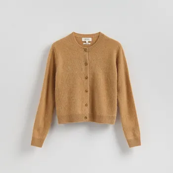 Dámský svetr Reserved - Vlněný kardigan s kašmírem - béžová - 669GJ-08M - 669GJ-08M-XS