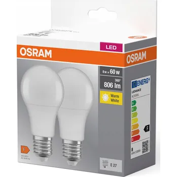 Žárovka LED žárovka BASE CLA60 2x 8,5W E27 teplá bílá OSRAM 2656