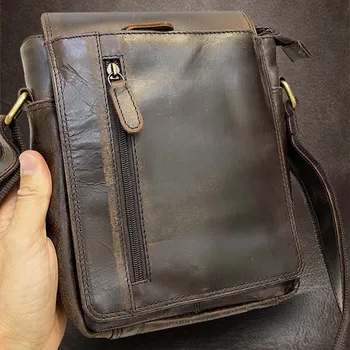 Tvujoriginal Pánská kožená crossbody premium taška v hnědém odstínu