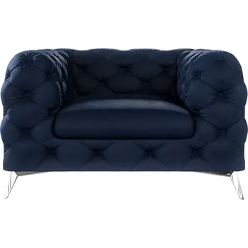 Křeslo Luxusní křeslo Chelsea Barva: Tmavě modrá, Nožičky: Stříbrné