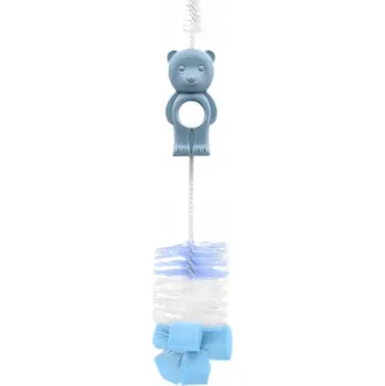 Kartáč na lahve a dudlíky s houbičkou Lorelli Medvídek modrý