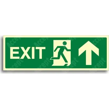 Únikové a protipožární fotoluminiscenční značení ÚNIKOVÝ VÝCHOD EXIT NAHORU - tabulka 30x10cm