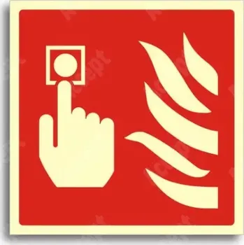 Únikové a protipožární fotoluminiscenční značení HLÁSIČ POŽÁRU - tabulka 15x15cm