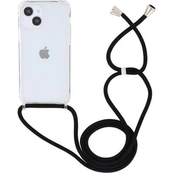 Transparentní kryt se šňůrkou pro iPhone 15 - černý